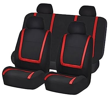 TINEASUR 9stücke Teiliges Auto Sitzbezug Rote Dicke Und Strapazierfähige Autositzschoner Für Pkw Lkw Suv Schützt Und Verlängert Die Ihrer Autositze