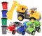 DIKACA Camion Poubelle Friction pour Enfants Set De 4 Véhicules De Chantier avec 4 Poubelles pour Apprentissage du Tri Idéal pour Garçons Et Filles