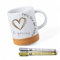 Detail Home Regalo para Padres Original – Taza Personalizable con 2 Rotuladores Metálicos Incluidos - Taza café grande de cerámica y corcho 350ml