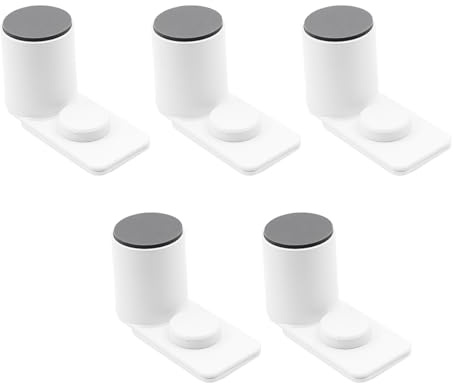 Nicear Lot de 5 butées de porte autocollantes et rotatives anti-claquement, protection anti-pincement pour les doigts