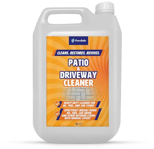 Pure Safe Patio & Driveway Cleaner 5L Heavy-Duty Outdoor for Oil, Fuel, Grease & Tyre Marks – Concrete, Stone & Paving Slab Cleaner – Powerful Stain Remover
