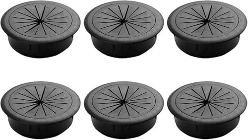 BDSHGRDH Schreibtisch Tülle， 6Pcs PC Computer Desk Cable Hole Cover Organizers(Black)