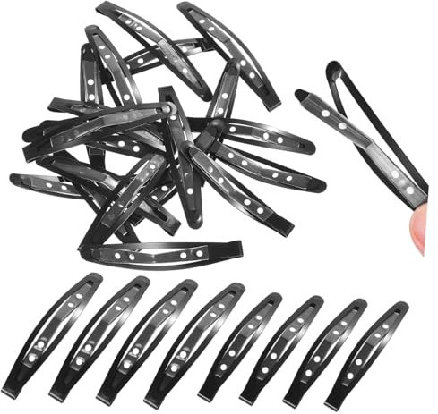 SHERCHPRY 20 Pezzi Clip per in silicone anti-slip schiocchi di mollette a scatto per le donne fermagli per per mollette da donna Clip per a colori solidi Nero