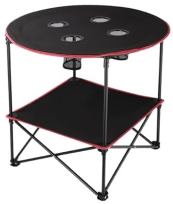 MYXJX mesas Plegables, Mesa de Picnic Plegable portátil con 4 portavasos y Bolsa de Transporte: Ideal for Acampar y Exteriores.
