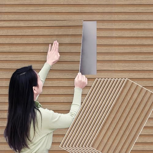 Lifemaison 3D Holz Optik Paneele 10 Stück Wandverkleidung Holz Styropor 3D Wandpaneele 30x60cm,Wasserfest,Hitzebeständig,Wandverkleidung 3D Wandpaneele für Küche, Badezimmer,Balkon,Schlafzimmer