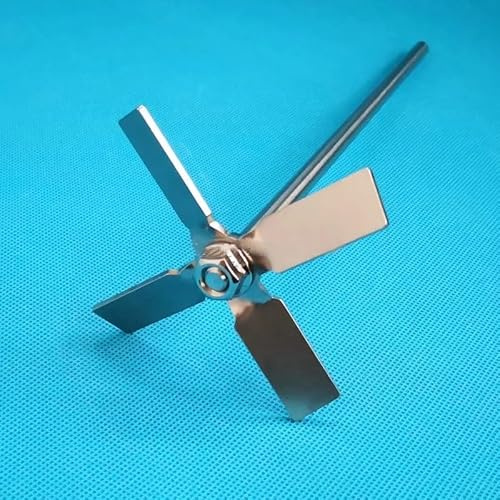 Stainless Steel Four-Leaf Paddle Stirrer with Agitating Stirring Rod for Laboratory Mixing(8cm blade with rod)