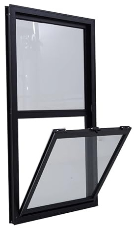 Austausch des Keller-Schiebefensters, Vertikales Aluminium-Lüftungsfenster für Gartenhäuser, 35 cm Breites Fenster, für Hütten, Tiny Houses, Garagen
