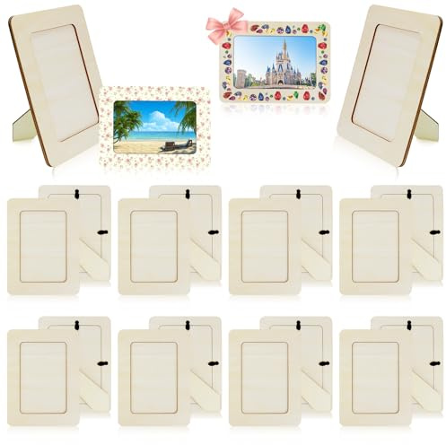 JTKDG 20er Pack Holz-Bilderrahmen für Bastelarbeiten, 10 x 15 cm Fotos