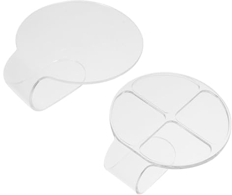 TIKODIDA Ladies Makeup Sets Acrylic 2pcs Make up Tray round 4-grid Makeup Plate for Foundation Mixing, Handheld Design, Easy to Clean, Colour Mixing Palette