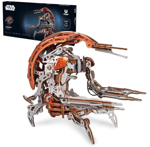 UGEARS Star Wars Droideka - Holzpuzzle Erwachsene 3D, Holzbausatz, Modellbau Holz Geschenk für Männer, 3D Puzzle Geschenkbox Geburtstag, Geburtstagsgeschenk Mann, Bausatz Erwachsene, DIY Set