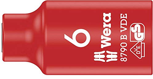 Wera 05004950001 8790 B VDE Zyklop-Steckschlüsseleinsatz, isoliert, mit 3/8 Zoll-Antrieb, 6.0 x 46.0 mm, 6