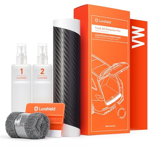 Luxshield Ladekantenschutz Folie für VW Golf 7 (VII) AU/5G I 2012-2019 - Stoßstangenschutz, Kratzschutz, Lackschutzfolie - Carbon Schwarz