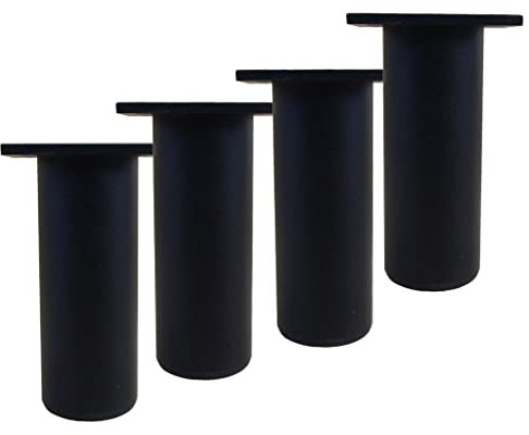 Lot de 4 pieds de meubles de cuisine en Aluminium - Réglables - Ronds - pied de support pour canapé de meuble capacité de charge 100 kg-10cm-Noir