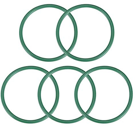 sourcing map 5St Fluorkautschuk O-Ringe FKM Dichtung für Maschinen Rohrleitung 58mm AD 51mm ID 3,5mm Breite Grün