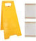 AUA SIGNALETIQUE - Chevalet de signalisation vierge (jaune) fourni avec 2 pochettes plexi adhésives à personnaliser