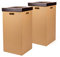 Corbeille en Carton, Poubelle avec Couvercle, Couleur Noire, Dimensions 34,2 x 34,2 x 68 cm, Pack de 2 unités