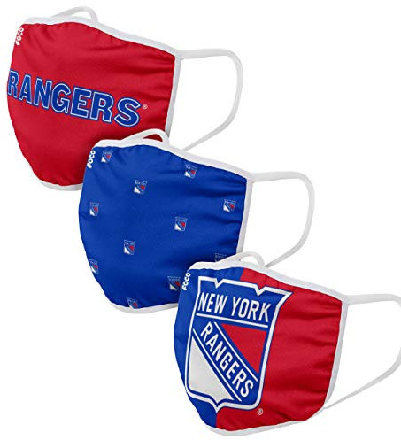 Forever Collectibles UK FOCO NHL Mund-Nasen-Bedeckung 3er Set - New York Rangers