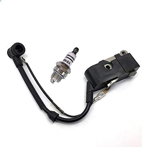 Zündspule mit Zündkerze passend für Schwarzbau TT-CS5800 / Mannesmann M22100 / Matrix MCS46-45 Kettensäge Motorsäge