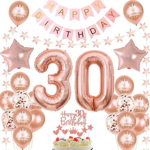 decorazioni 30 anni compleanno oro rosa, palloncini 30 anni compleanno donna, deco 30 anni donna palloncini 30 anni compleanno donna, compleanno decorazioni torta 30 anni donna compleanno