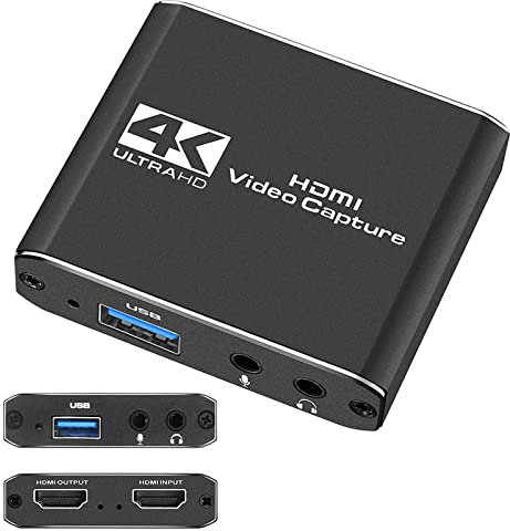 DIFCUL Tarjeta de Captura HDMI Audio Video con Salida de Bucle, 4K HD 1080P 60FPS USB 3.0 Tarjeta de Captura para transmisión, en Vivo para PS-4,Nintendo-Switch,X-Box One,X-box360