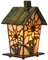 Bieye L30781 Vogelhaus-Tischlampe im Tiffany-Stil, Buntglas, 17,8 cm hoch (Sonnenblume)