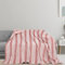 Catalonia Classy Decke Flauschige Kuscheldecke, Super weiche Fleece Sofadecke Plüsch-Flanell-Decke für Couch und Bett, TV-Decke, Reise, Camping, Geschenk, 150x130cm, Rosa Streifen
