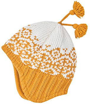 Finkid Peppi Kinder Grobstrickmütze mit Norwegermuster und Quaste