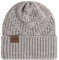 KNIT FACTORY - Sally Mütze - Strickmütze für Damen und Herren - Beanie - Wintermütze mit Wolle - Robusten Look - Hochwertige Qualität - Grau/Beige