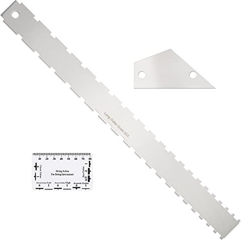 Be In Your Mind 3 Piezas Regla de Cuello de Guitarra Regla de Calibre de Acción de Cuerda Traste Balancín Cuello de Guitarra con Muescas Borde Recto Herramienta Luthiers para Guitarra Eléctrica