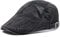 FBBULES Sommermütze Flatcap Baskenmütze, Barett Atmungsaktive Mesh Schirmmütze Gatsby Newsboy Hut für Herren Damen, Verstellbare 55-59CM Vintage Cabbie Cap (Schwarz)