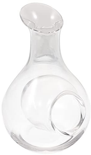 OSALADI Carafe Verre Distributeur De Vin Pichet à Vin Rapide Pichet à Whisky Avec Embout Incliné (385ml)
