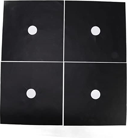 4 Stück Gasherd Schutzmatte, 10,6 x 10,6 Zoll Wiederverwendbare Gasherd Brenner Abdeckungen Hitzebeständige Antihaft Saubere Schutzmatte für Kochfelder, Gasherde, Brenner (Schwarz)