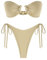 ZAFUL Metal Ring Bandeau Bikini Set mit Bindebändern, Hochgeschnittenes 2-Teiliges Badeanzug-Set, Cutout-Schwimmbekleidung, S