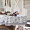 Yighty Tischdecke, oval, Blumenmuster, 137 x 183 cm, Polyester, wasserdicht, für 10,2-15,2 cm, Blau