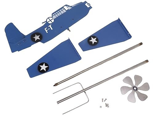 Hooleey Blaues Flugzeug-Wetterfahne, Eisen, Edelstahl, Outdoor-Windspiel für Garten, Terrasse, Rasen, Hof