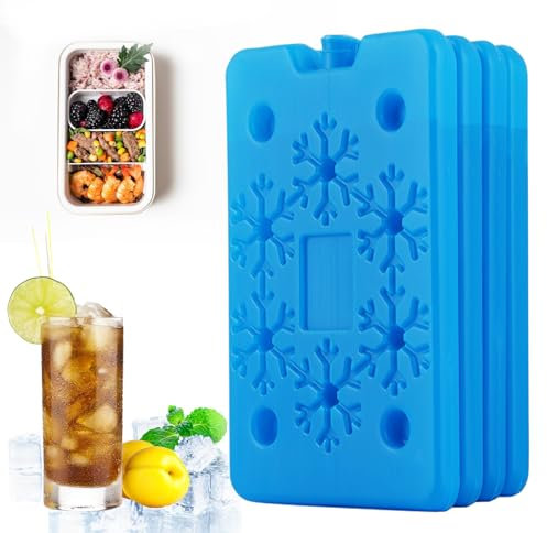 RosyFate Acumulador de Frio, 4 x Placas Hielo Nevera Portatil, Ligero y Reutilizable, 200 g, Bloque Hielo Nevera para Nevera portátil, Camping,refrigerador,Picnics
