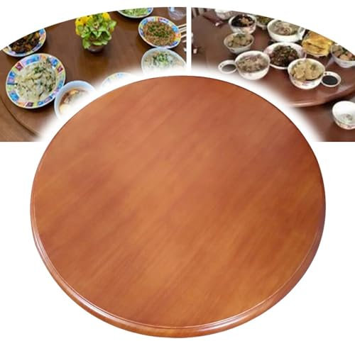 SKINCATE 80cm Grande Lazy Susan Bandeja Giratoria De Madera, Plato De Servir Mesa De Comedor, 50/60/70cm Redonda Plato De Servicio, Silencio, 360 ° (Color : Begonias, Size : 80cm/30)