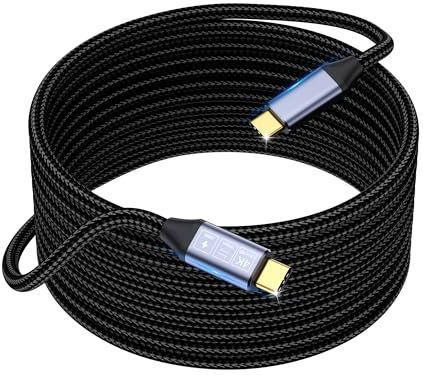 cable usb c carga rapida largo 4m,USB C 3.1 Gen 2 Cable 10Gbps,100W 4K@60Hz cable tipo c largo Compatible con iPhone15/Pro/Pro MAX,Galaxy Samsung S24/S24 Ultra/S23/S22,Google Pixel,LG