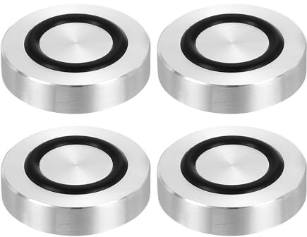 QUARKZMAN Rosca M8 30mm / 1.2 Diámetro 10mm de Grosor Círculo de Aluminio Disco Adaptador de Vidrio 4 Piezas Patas Redondas de Mesa Sólida Placa de Hardware