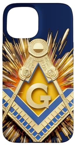 Freimaurer-Symbol mit leicht ausbreitenden Linien, Freimaurer S&C Hülle für iPhone 15