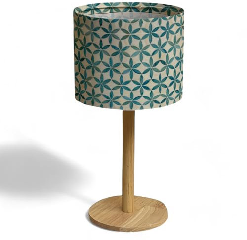 Bellaluma Lampada da Comodino con Paralume Stampato | Lampada Decorativa da Tavolo in Legno per Camera da Letto, Soggiorno o Ingresso | Confezione Regalo Premium + Lampadina LED Inclusa