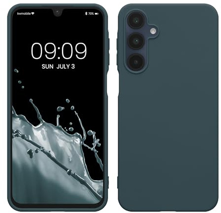 kwmobile Case for Samsung Galaxy A16 5G Case - Soft Cover - Shockproof TPU Material - Wireless Charging - Dark Slate
