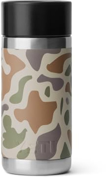 YETI Rambler 12 oz Bottle, Stainless Steel, Vacuum Insulated, with Hot Shot Cap, Tan Camo