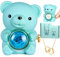 goldmiky Orsetto con Rosa, Orso con Rosa Eterna Confezione Regalo, Regalo Festa della Mamma, Regali per Lei Fidanzata,Regalo Anniversario per Lei(Blu)