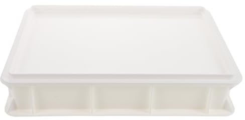 VICASKY Box Dough Protection Box Pizza Dough Tray Proofing Tray Stackable Container Stackable Container with Lid Storage s Plastic White