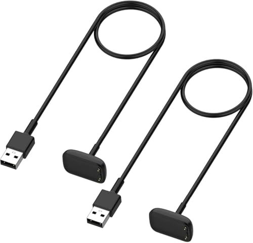 Charger for Fitbit Charge 6/Charge 5, Replacement USB Charging Cable Cord for Fitbit Charge 5/6, Fitbit Luxe Fitness Trackers (2)