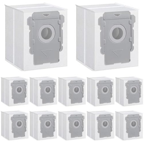 Neuytiky Lot de 12 Sacs D'aspirateur,Sac de Rechange pour IRobot Roomba I7 Kit D'accessoires,pour IRobot Roomba i7/i7+/i3/i3+/i4/i4+/i6/i6+/i8/i8+/S9/S9+/j7/j7