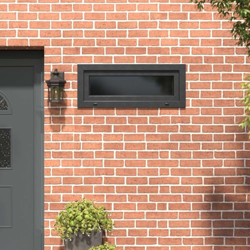 Ordellia Ventana de sótano RISOR 100 x 40 cm de cristal PVC antracita para sótano, mango manual, marco de vidrio aislante y ventilación