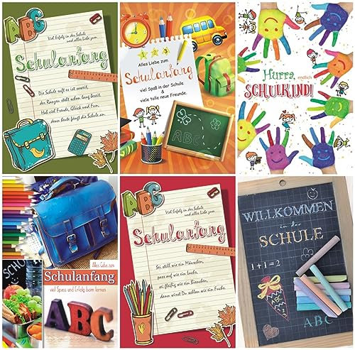 Markenlos 50 Grußkarten Grußkarte Schulanfang Glückwunschkarten Einschulung Karte 611-6610