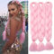ColorfulPanda 3 Stücke Jumbo Braid Kunsthaar 24 Zoll 100g Kanekalon Zöpfe Haar Flechten Extensions Für Crochet Twist Flechten Haar(Rosa)